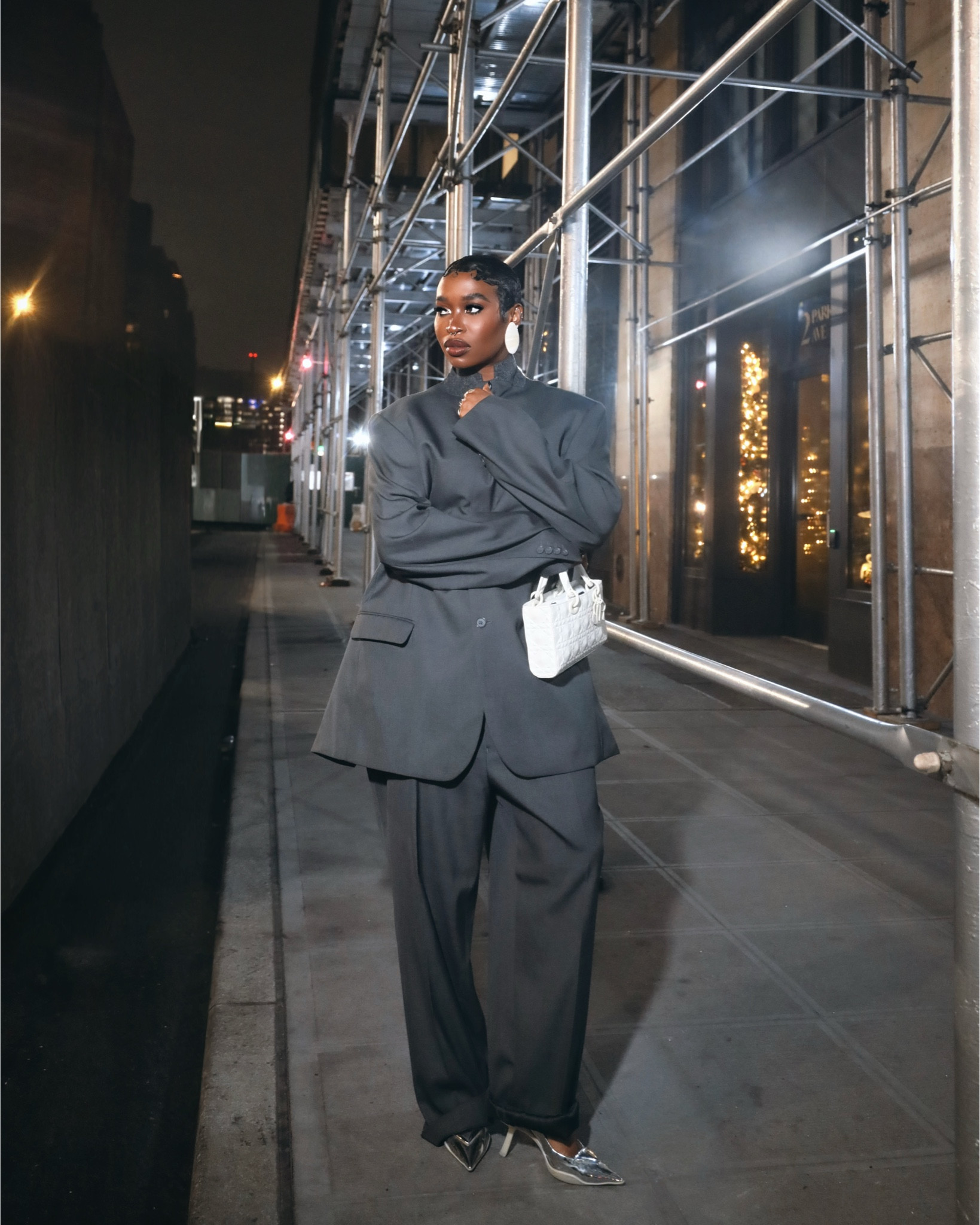 Oversized gray suit set ( blazer and trousers) to start of the year. Paired with white Christina Dior bag and silver Prada sling back heels. Shop the affordable look below ! Happy new year ! 

#LTKWatchNow #LTKGiftGuide #LTKHoliday