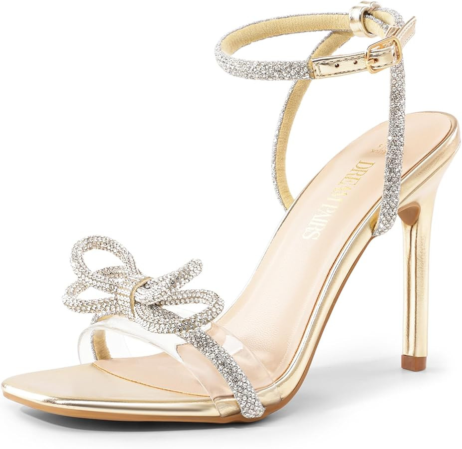 DREAM PAIRS Women's Clear Slingback Square Toe Sandals | Amazon (US)