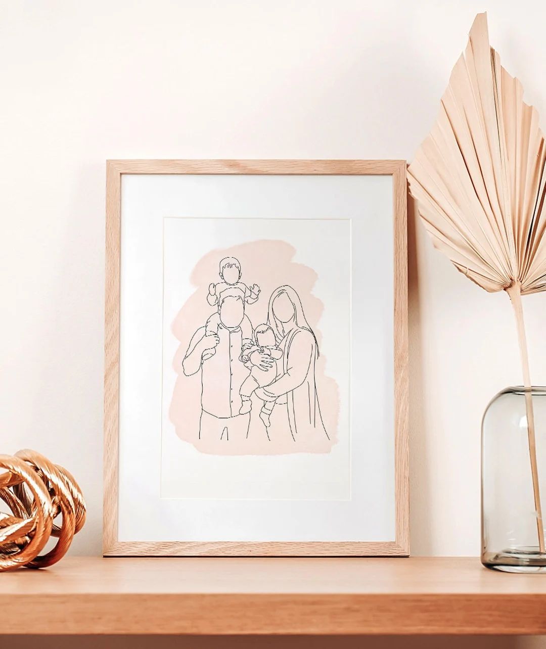 Custom Family Portrait From Merging Multiple Photos To LINE DRAWING, Memorial Family Illustration... | Etsy (US)