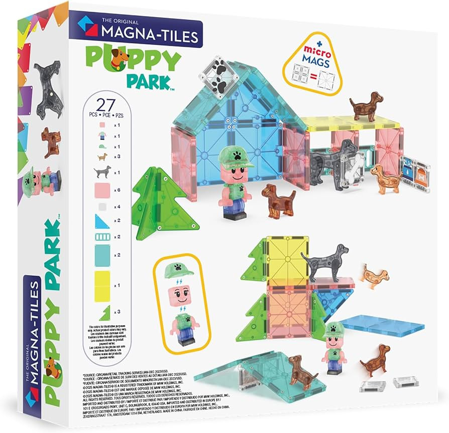 MAGNA-TILES Puppy Park 27-Piece Magnetic Construction Set, The Original Magnetic Building Brand | Amazon (US)