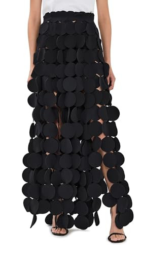 A.W.A.K.E. MODE Women's Multi Circle Layered Maxi Skirt, Black, 2 | Amazon (US)