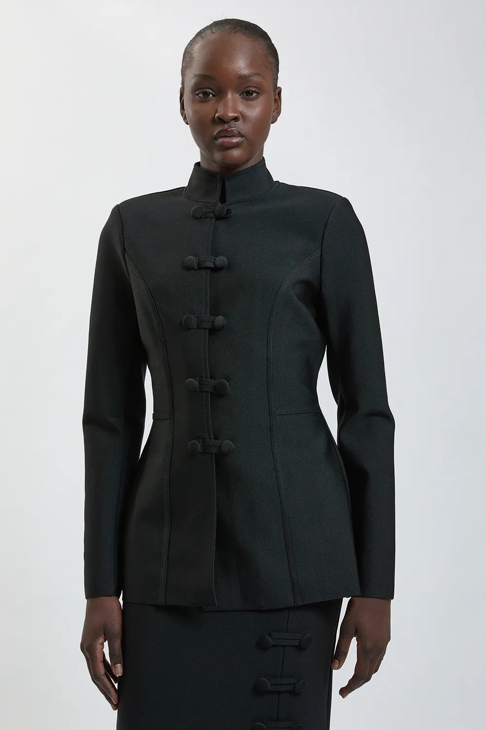 Military Button Detail Bandage Jacket | Karen Millen