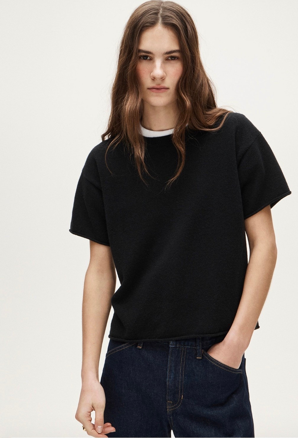 This relaxed cashmere tee is a new favorite. I sized down to xxs from a small. 

#LTKWorkwear