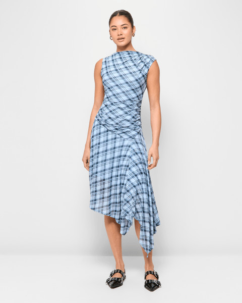 Mesh Hanky Hem Dress - Lily Loves - Blue Check | Target AU