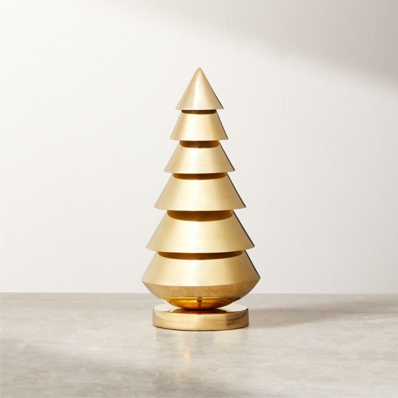 Felix Polished Brass Christmas Tree 8" + Reviews | CB2 | CB2