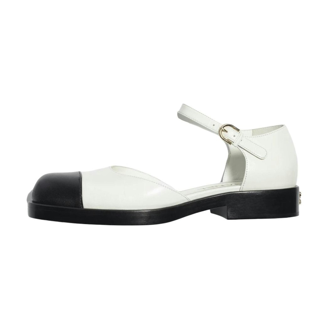 (W) Chanel Mary Jane 'Black and White Leather' EU 37 | Novelship