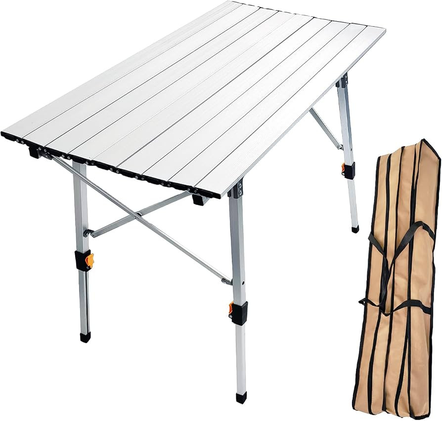CampLand Aluminum Table Height Adjustable Folding Table Camping Outdoor Lightweight for Camping, ... | Amazon (US)