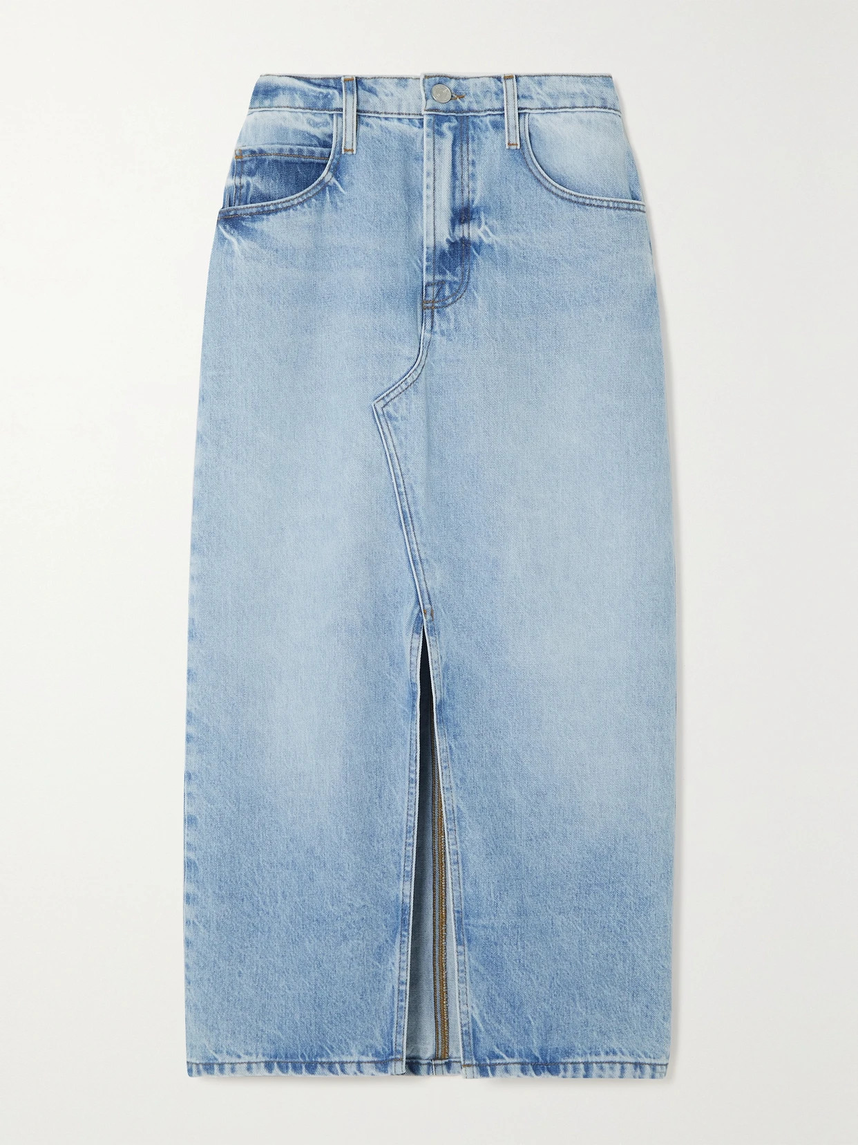 FRAME - Denim Midi Skirt - Blue | NET-A-PORTER (US)