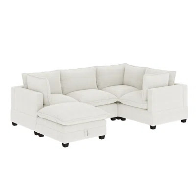 Somerdale Modern Upholstered Cloud Sectional With Ottoman | Wayfair North America