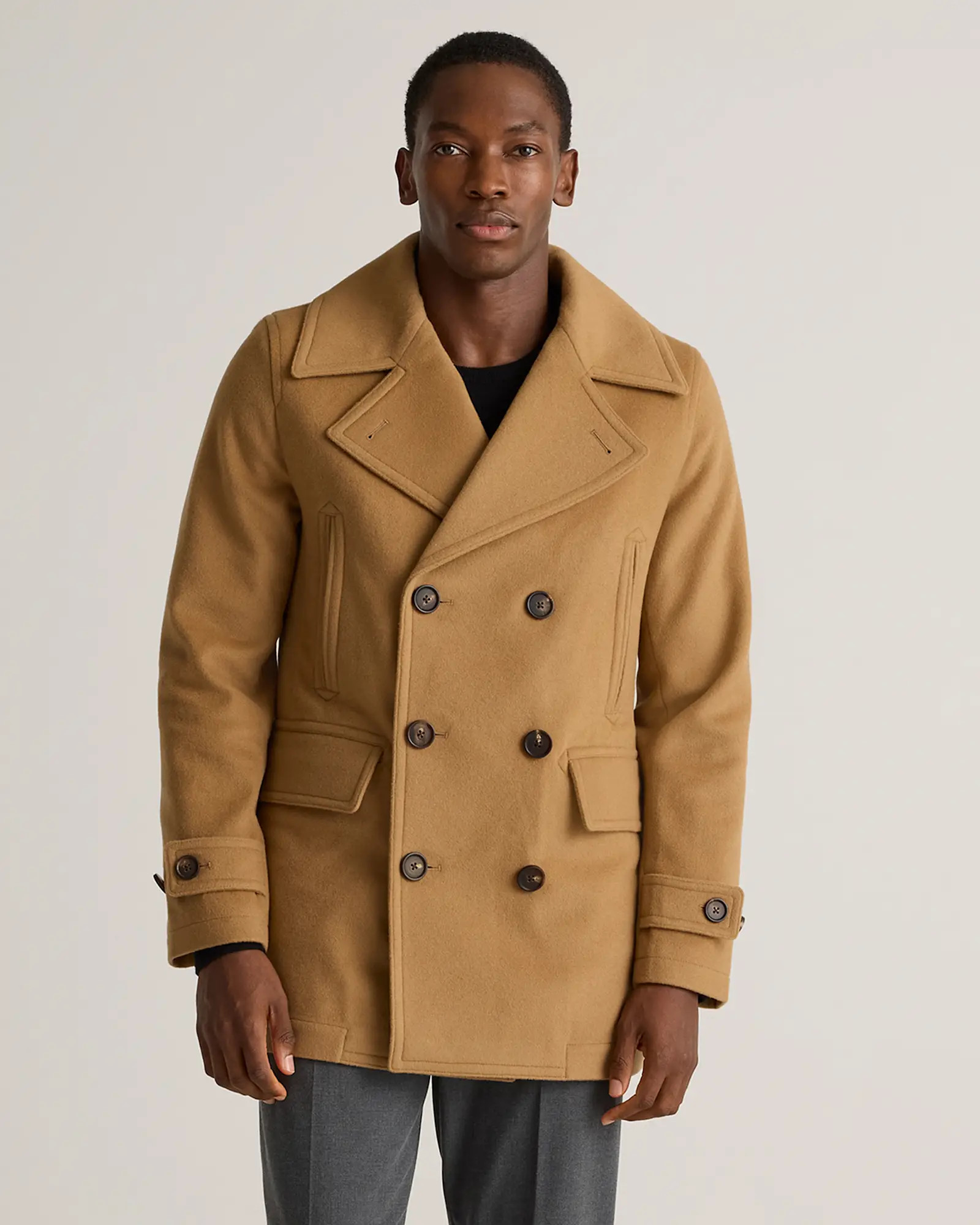 Italian Wool Peacoat in Caramel | Quince