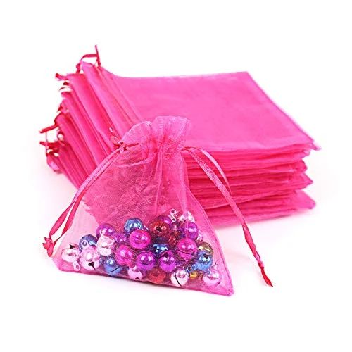 100Pcs Hot Pink Organza Bags 3x4 inches Organza Gift Bags Small Mesh Bags Drawstring Gift Bags Ch... | Walmart (US)
