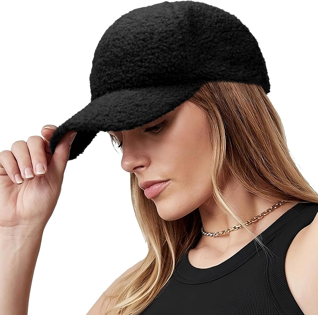 Warm-Winter Baseball-Caps Teddy-Fleece Faux-Lamb-Wool Hip-Hop Cap for Men Women | Amazon (US)