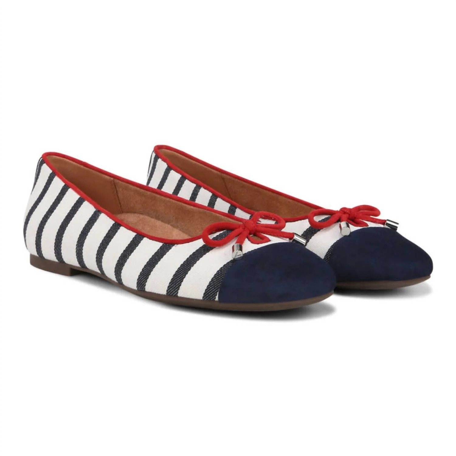 Women's Klara Ballet Flat Shoes In Navy/white Stripe | Shop Simon