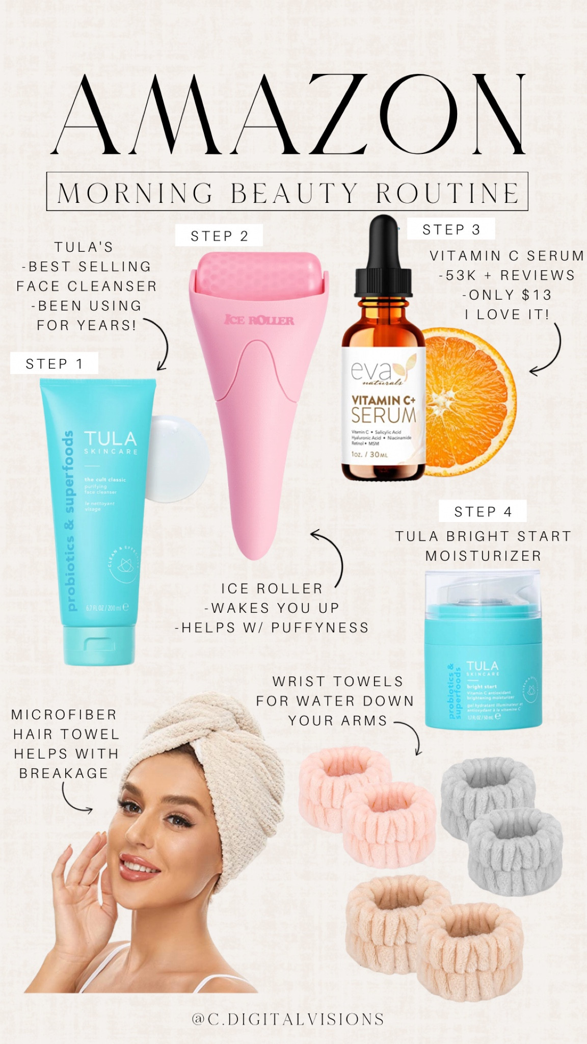 Morning skincare routine!
This ice roller & vitamin c serum has been a game changer for me!

Ice roller, amazon finds, Amazon beauty, wrist towels, microfiber towel, gifts for her, Tula, face cleanser, moisturizer 

#LTKFind #LTKbeauty #LTKunder50
