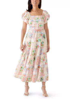Crown & Ivy Women's Short Sleeve Tiered Midi Dress, XXL | Belk