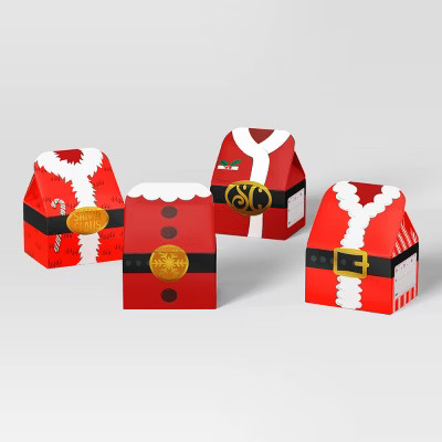 4ct Christmas Gift Boxes Santa Belt - Wondershop™ | Target