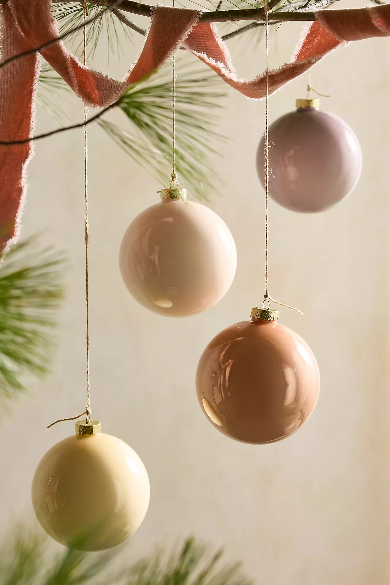 5" Colorful Glass Bauble Ornaments, Set of 6 | Anthropologie (US)