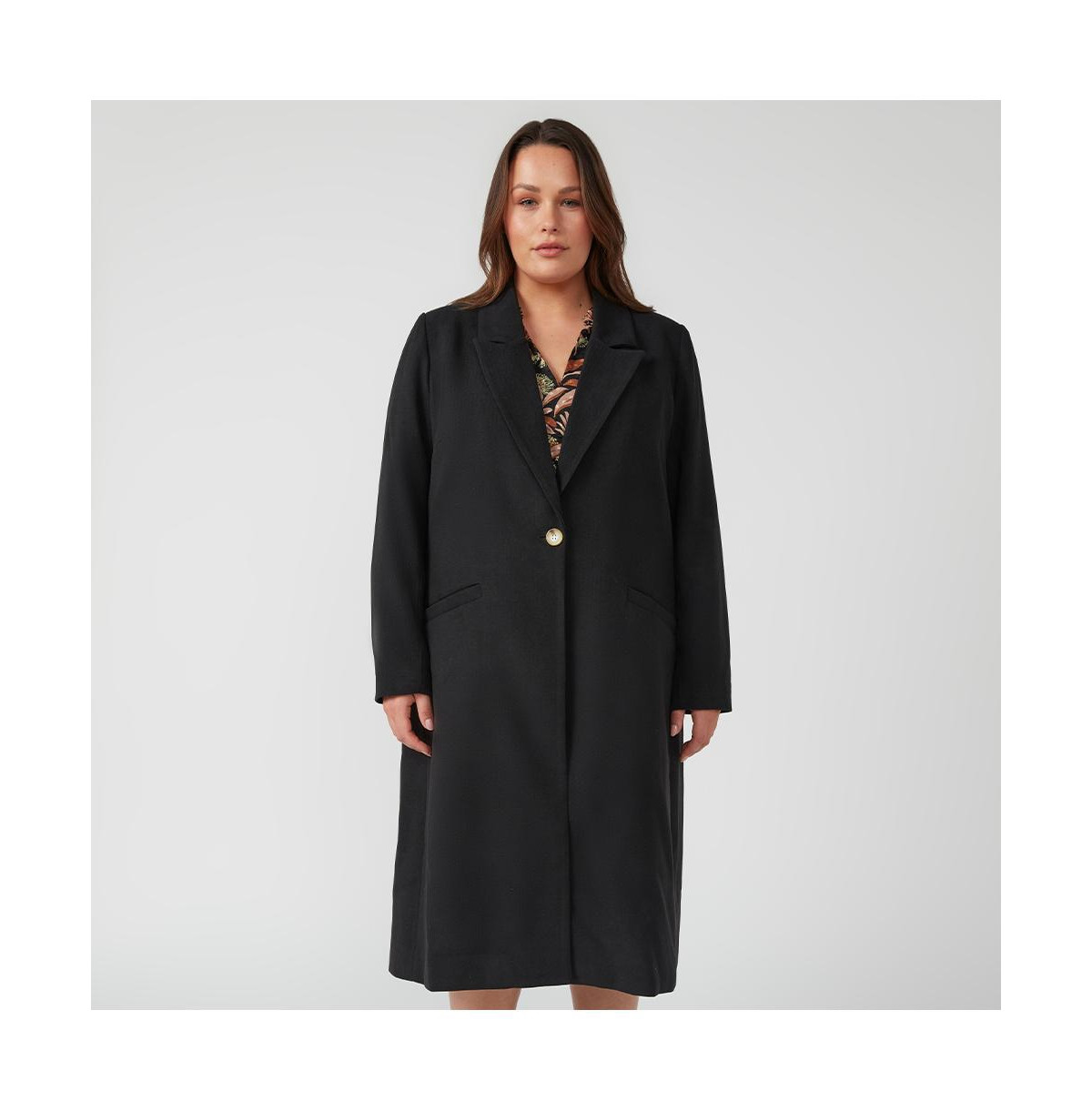 Estelle Long Line Black Full-Length Coat - Black | Macy's