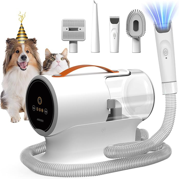 AIRROBO Dog Grooming Vacuum Kit,12000Pa Strong Pet Vacuum for Shedding,Grooming Hai,Quiet,PG100,2... | Amazon (US)