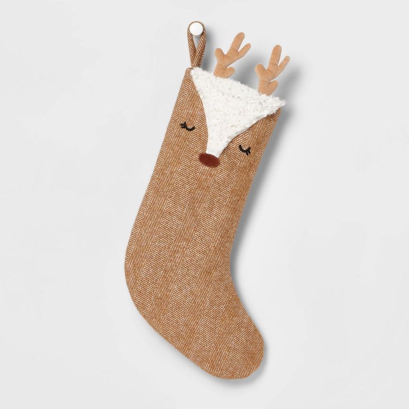 20&#34; Herringbone Deer Character Christmas Stocking - Wondershop&#8482; | Target