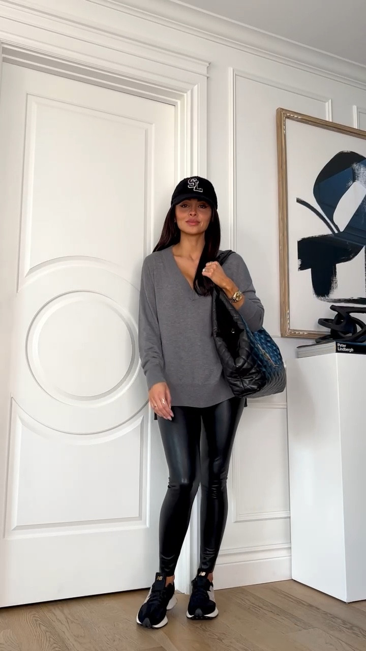 Nordstrom anniversary sale outfit / nsale in-stock picks
Nordstrom v-neck sweater  
Spanx faux leather leggings 
Travel outfit ideas 

#LTKTravel #LTKxNSale #LTKFindsUnder100