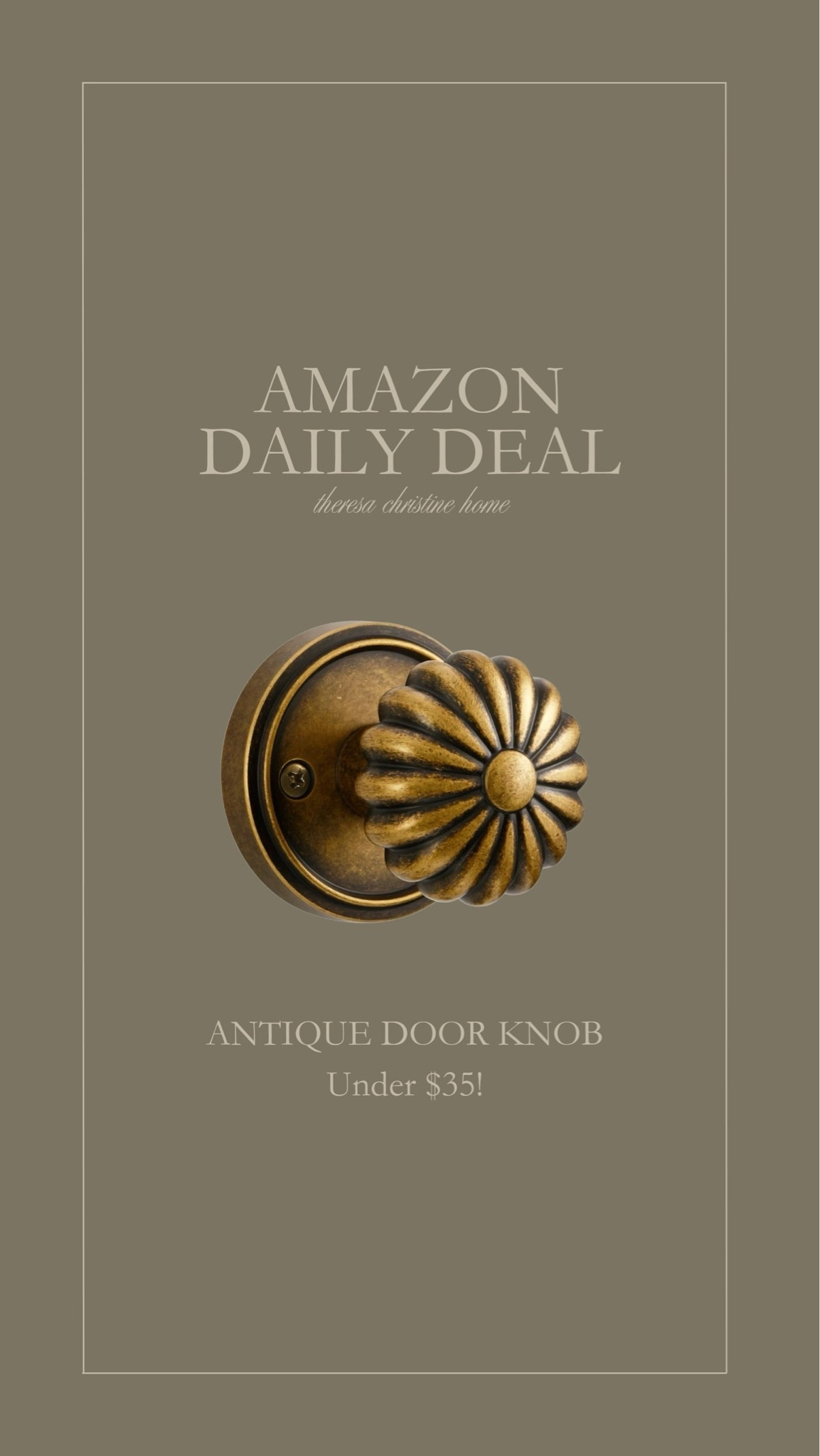 Amazon daily deal! The prettiest vintage door knob to elevate any space, especially a powder bath. 😍 I love this for vintage home!