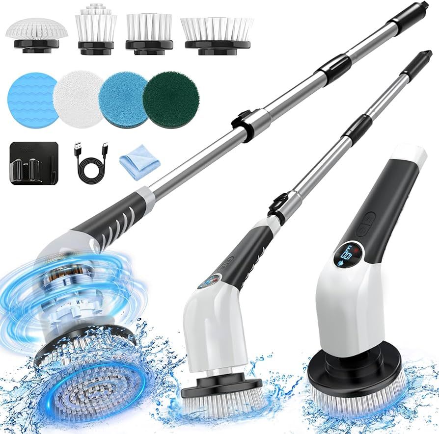 Amazon.com: LOSUY Electric Spin Scrubber ANS-8051A, Cordless Cleaning Brush with 8 Replaceable Br... | Amazon (US)