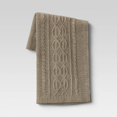 50"x60" Cable Knit Chenille Throw Blanket - Threshold | Target