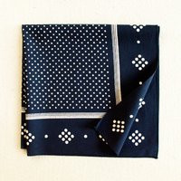 Hand Printed Blue Bandana, Navy & White Polka Dot, Square Cotton Scarf, Bandana For Men Women, Unisex, Made in Usa | Etsy (US)