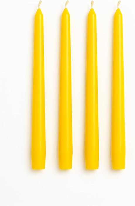 Dinil Yellow Taper Candles – 10 Inch Tapered Candles Set of 4 – Unscented Taper Candles – D... | Amazon (US)