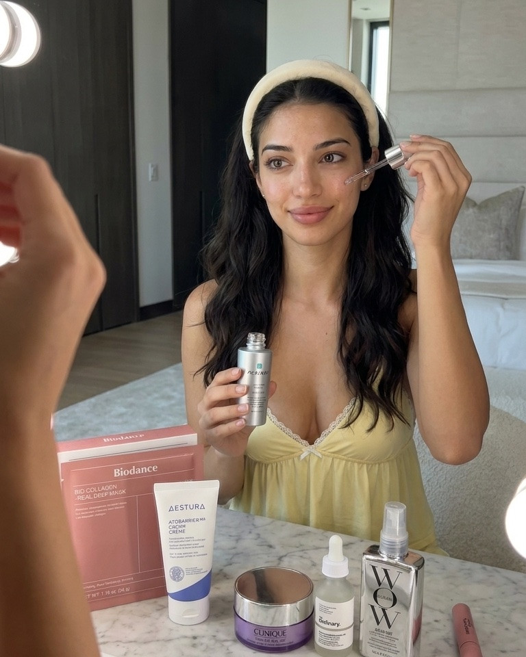 The best part of my day starts when the makeup comes off. Rejuran for repair, Aestura for hydration, and a Biodance collagen mask to seal it all in. Waking up glowing is the goal. ✨🤍

#LTKgrwm #LTKBeauty #LTKdayinmylife