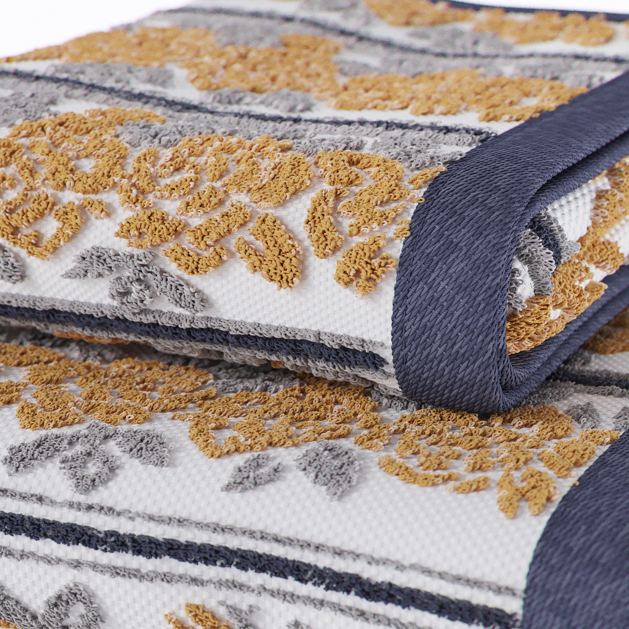 Beautiful Wallpaper 4pk Towel Set, Contains 2 Bath, 2 Hand - Amber Yellow by Drew Barrymore | Walmart (US)