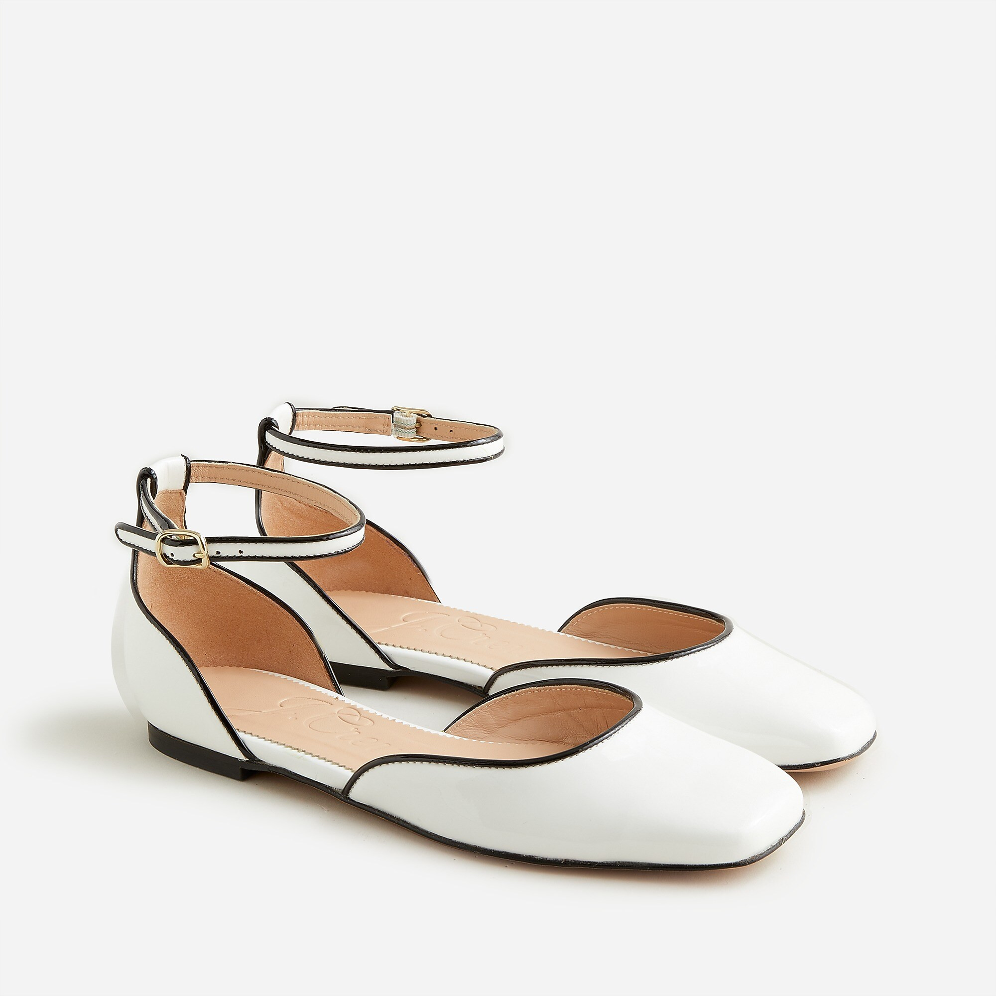 Anya ankle-strap flats in Italian patent leather | J. Crew US