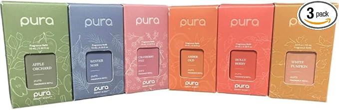 Pura Refill Home Plug-in Diffuser refills, Christmas, Fall and Holiday fragrances, 3 pack variety... | Amazon (US)