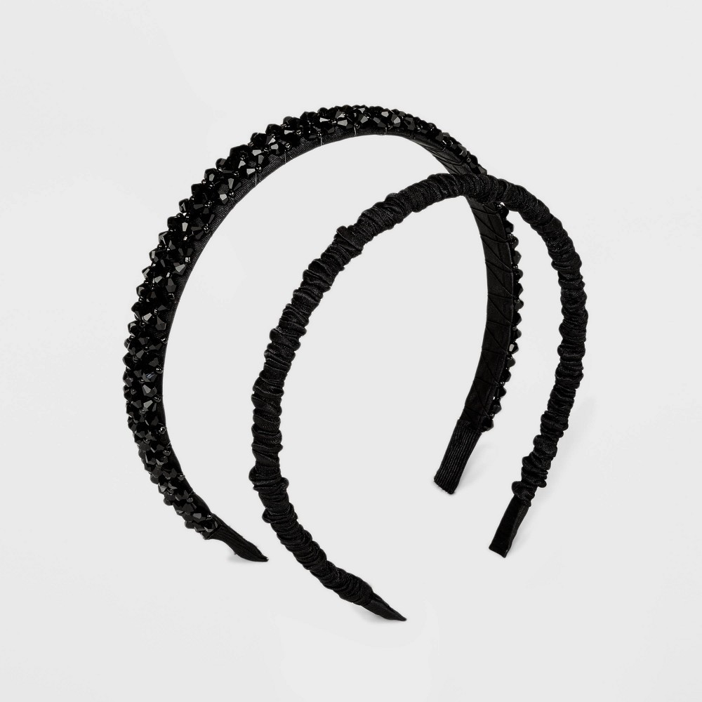 SUGARFIX by BaubleBar Mixed Media Headband Set - Black | Target