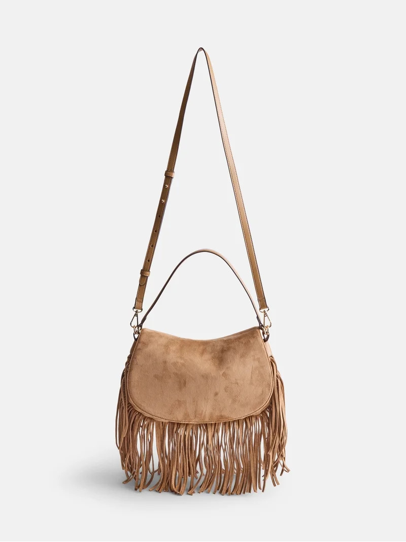 Scenario Women's Saddle Bag, Brown Fringe | Walmart (US)