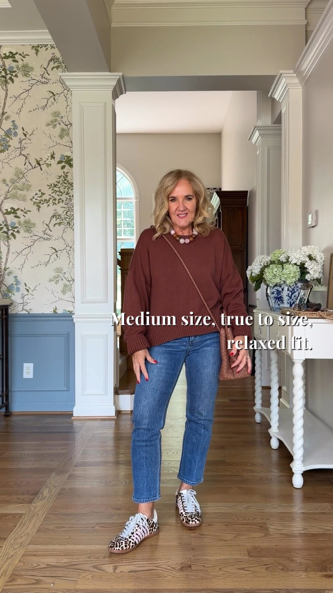 Tap the bell 🔔, heart ❤️ this post, and save for later!

This brown knit sweater is the definition of effortless fall style. Soft, comfortable, and easy to pair with your favorite jeans and leopard sneakers for a casual look that still feels polished.

Fit note: Medium on the sweater, 29 short on the jeans

#LTKgrwm #LTKOver40 #LTKootd