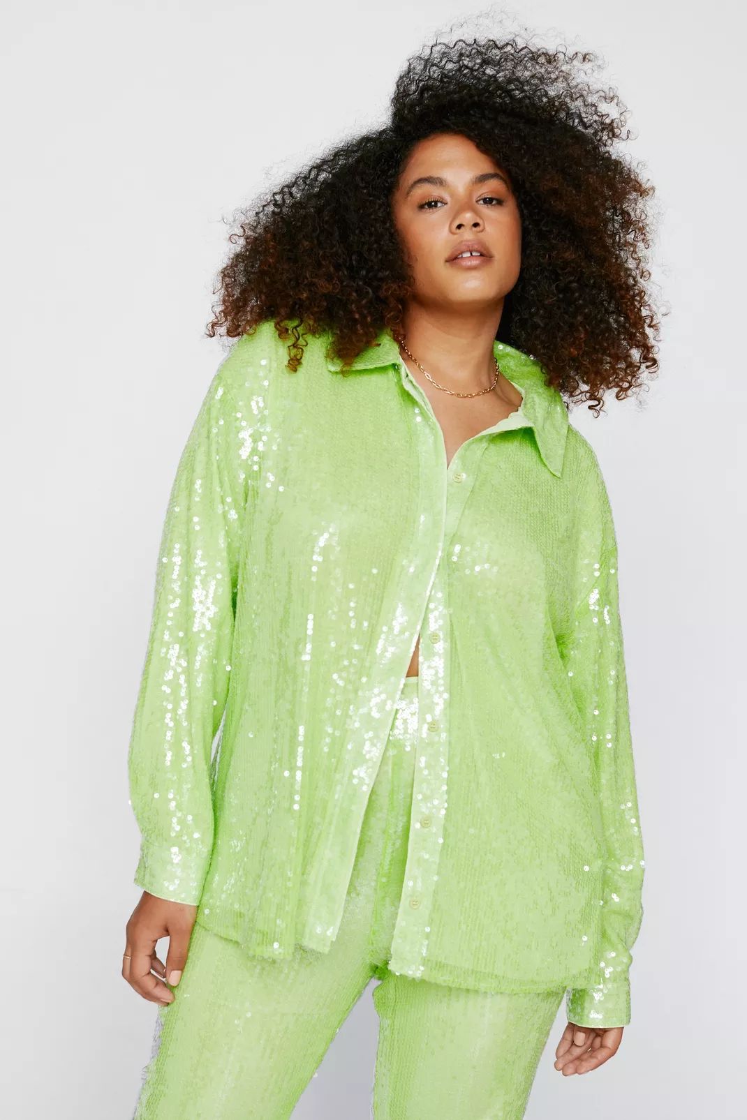 Plus Size Sequin Relaxed Fit Shirt | Nasty Gal (US)