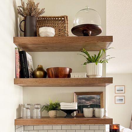 Kitchen shelf styling