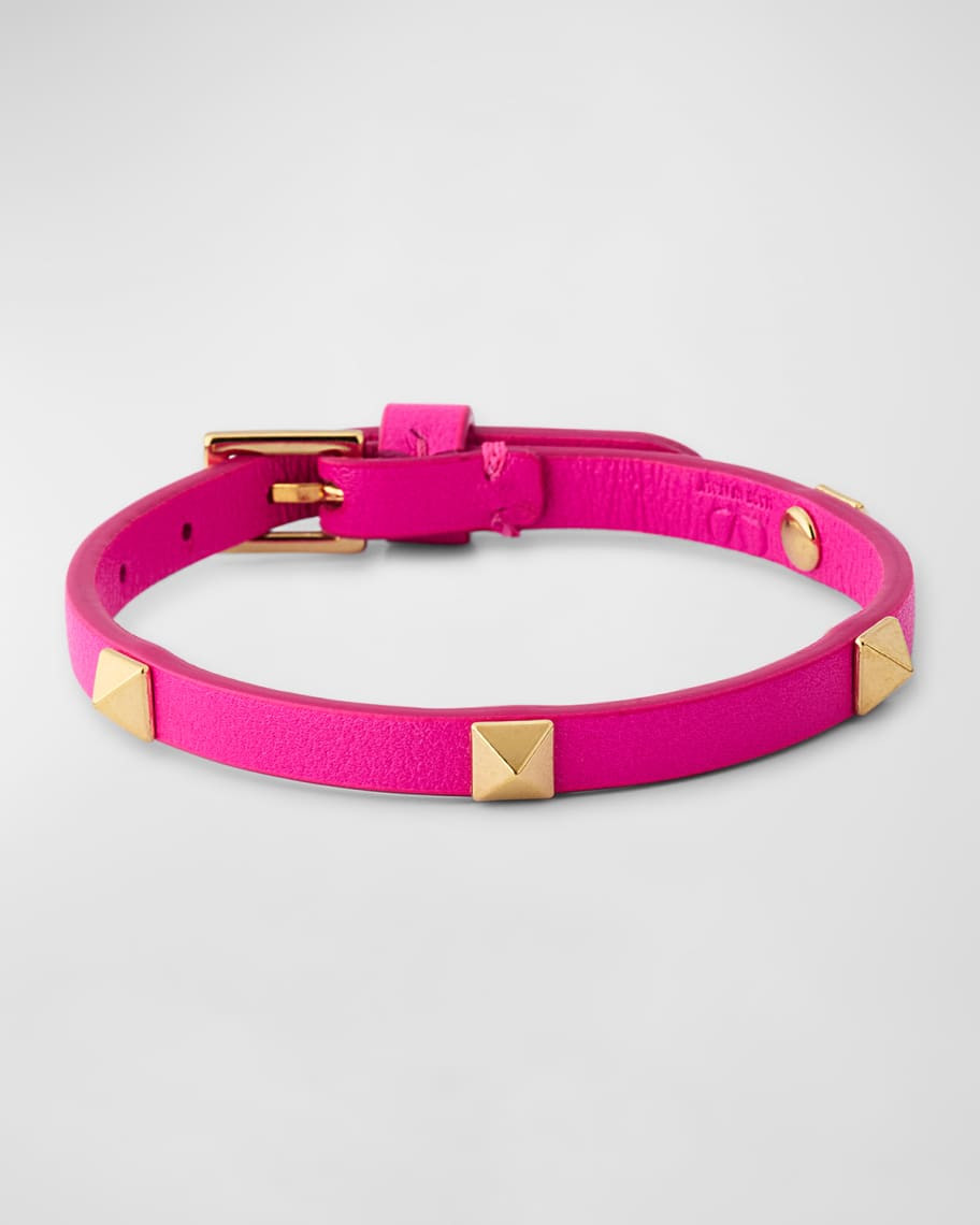 Valentino Garavani Rockstud Leather Bracelet | Neiman Marcus