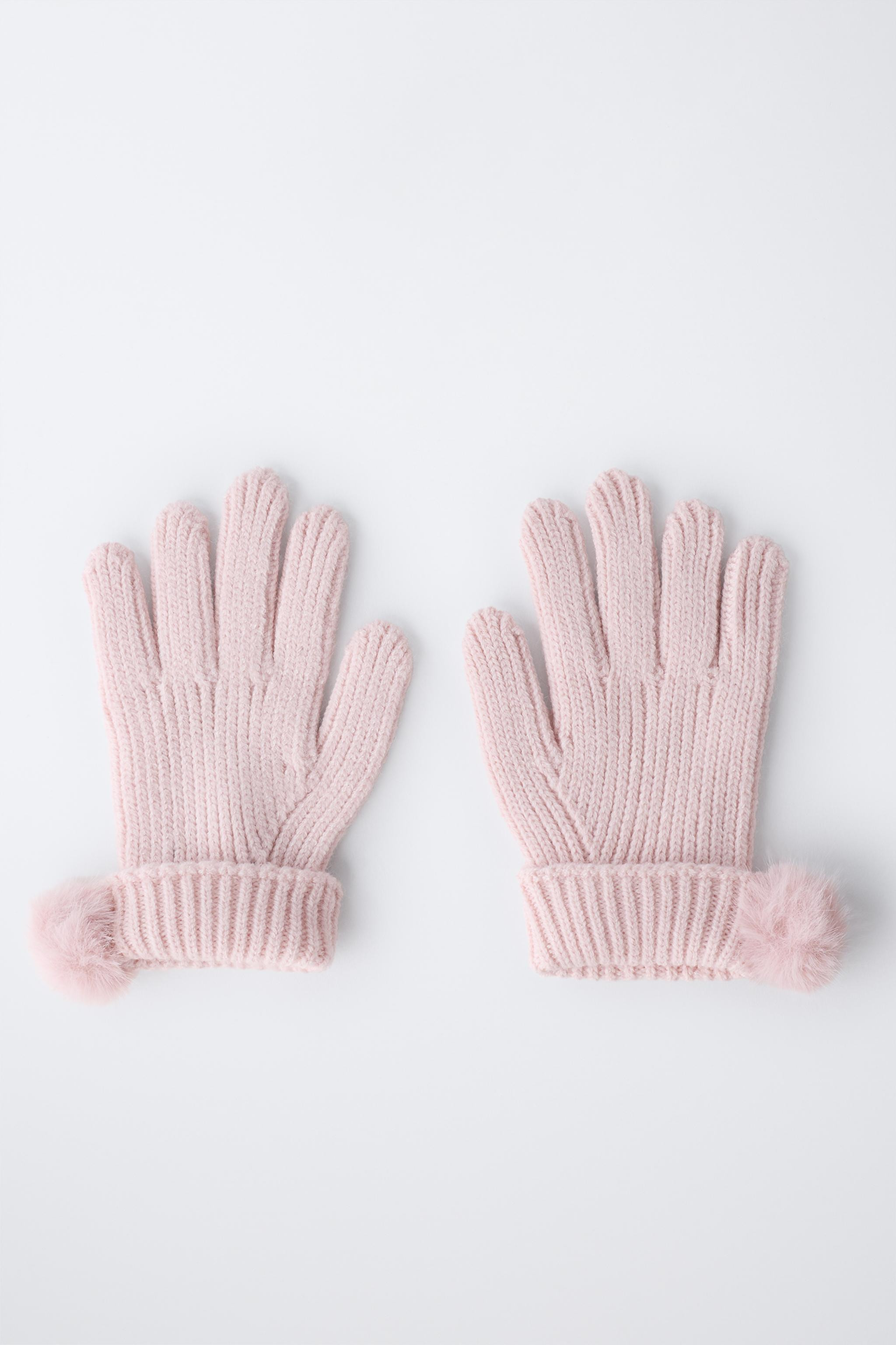 KNIT GLOVES WITH POMPOM | Zara UK