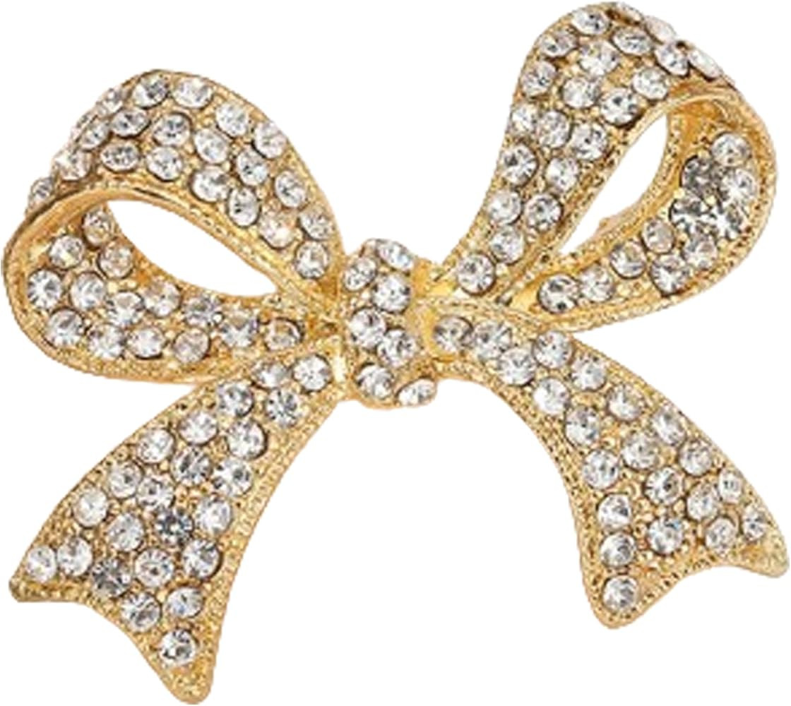 Rhinestone Bow Brooch Pins,Vintage Crystal Ribbon Bow Pearl Lapel Pins Elegant Clothes Hat Bag Br... | Amazon (US)
