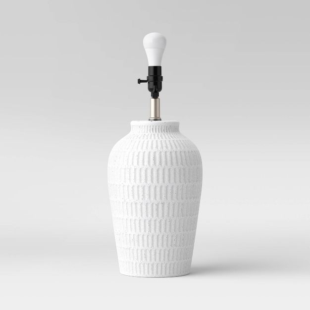 Large Ceramic Textured Table Lamp Base White - Threshold&#8482; | Target