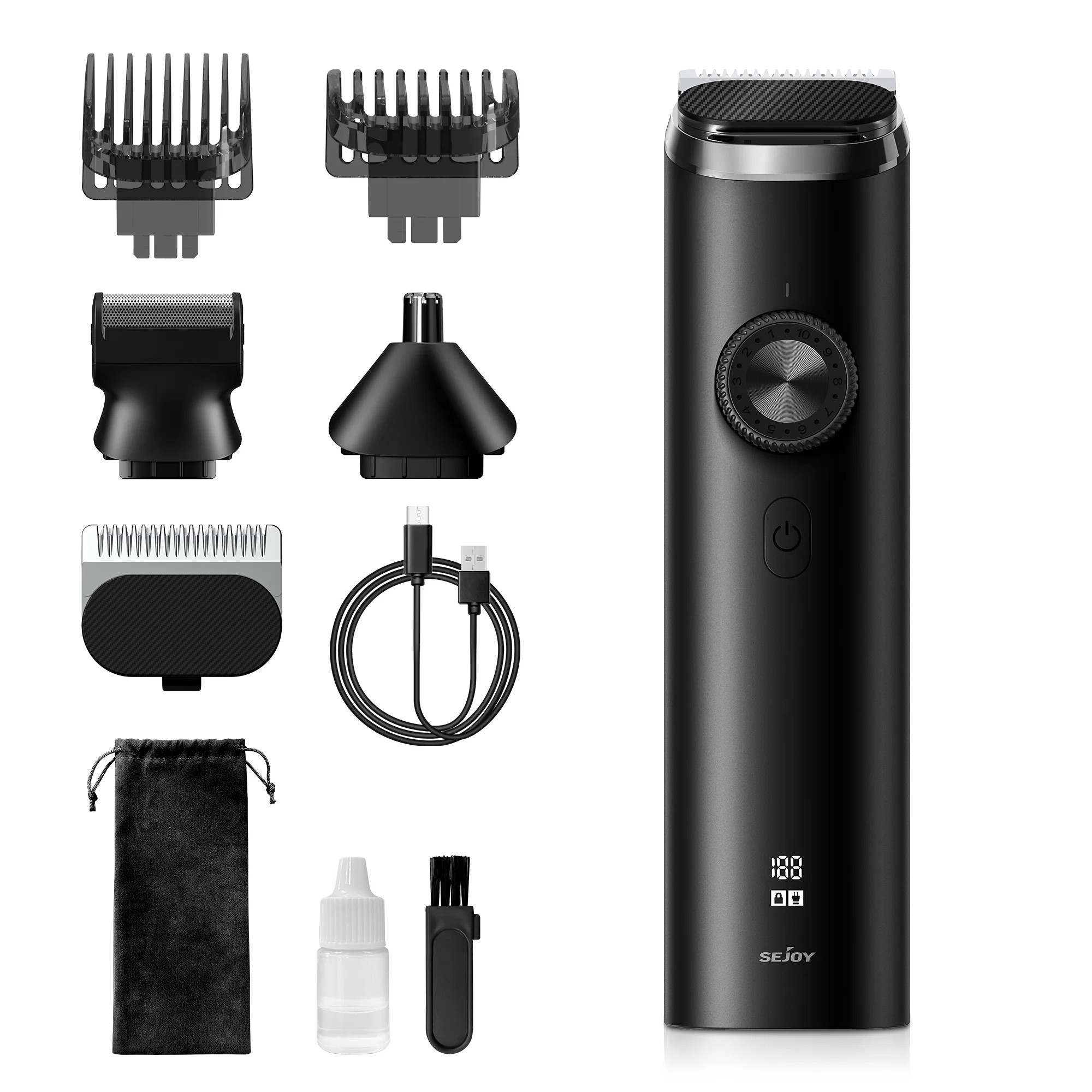 Sejoy Men's Beard Trimmer,Hair Clipper, Waterproof Electric Nose Hair Cutting Mustache Body Trimm... | Walmart (US)