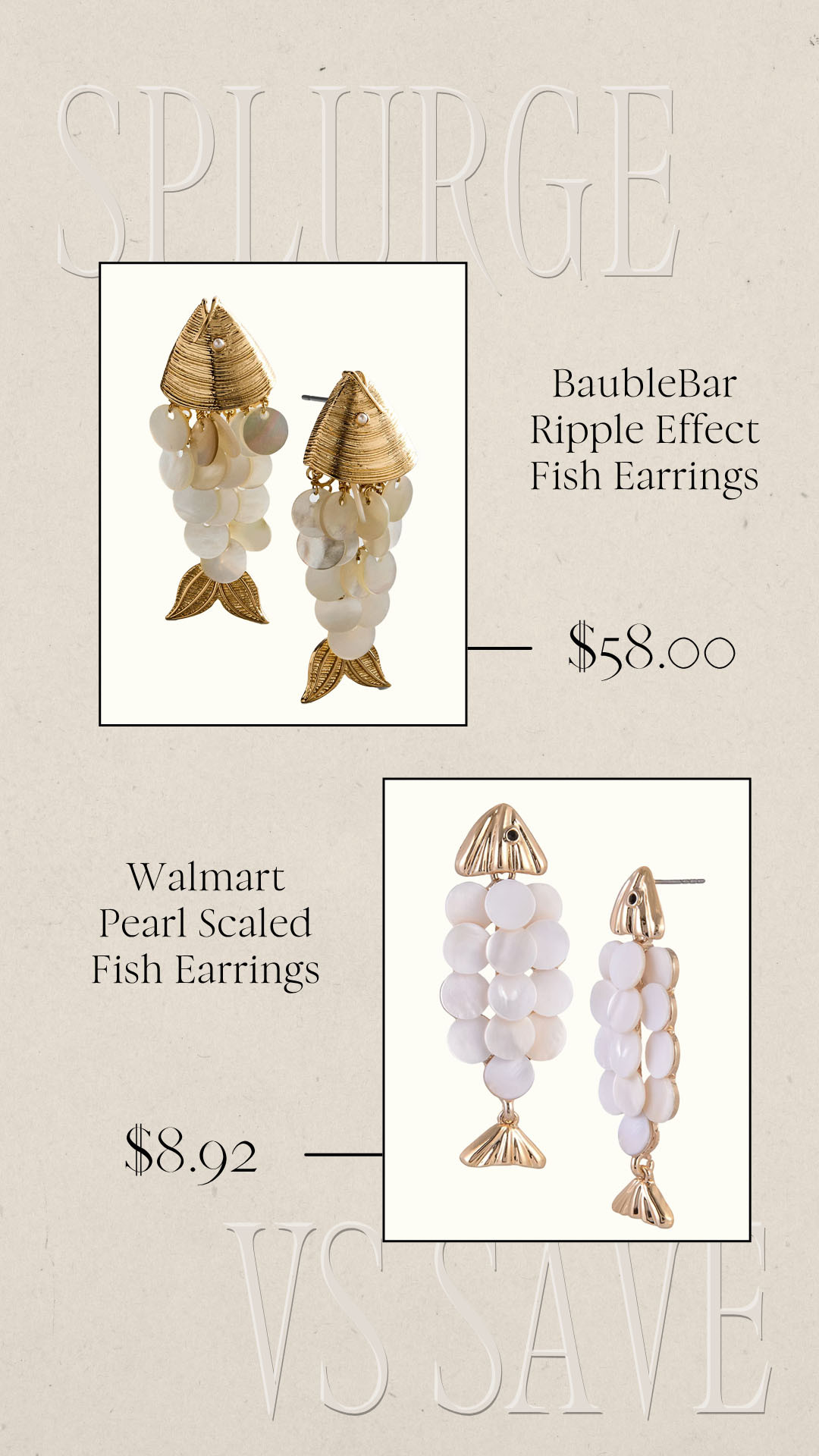 Splurge vs Save | Save vs Splurge | Fish Earrings  

 #LTKootd #LTKSeasonal
