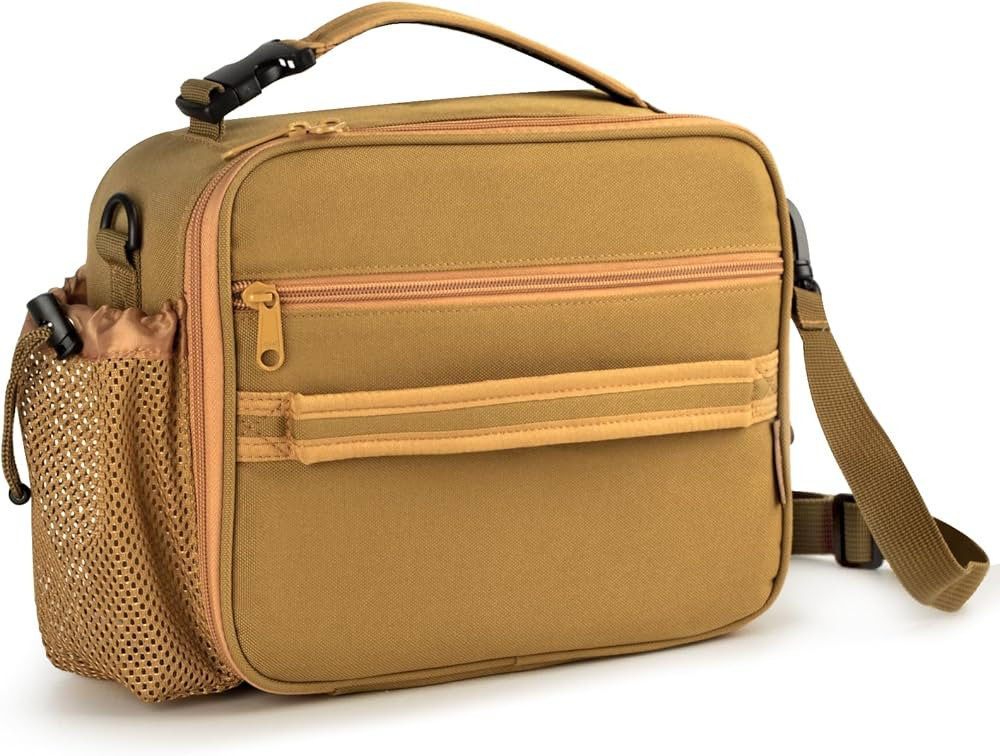 Cerbonny Kids Lunch Box, Brown, Unisex, Polyester, With Insulated Interior, Easy-Wipe Clean, 10.8... | Amazon (US)