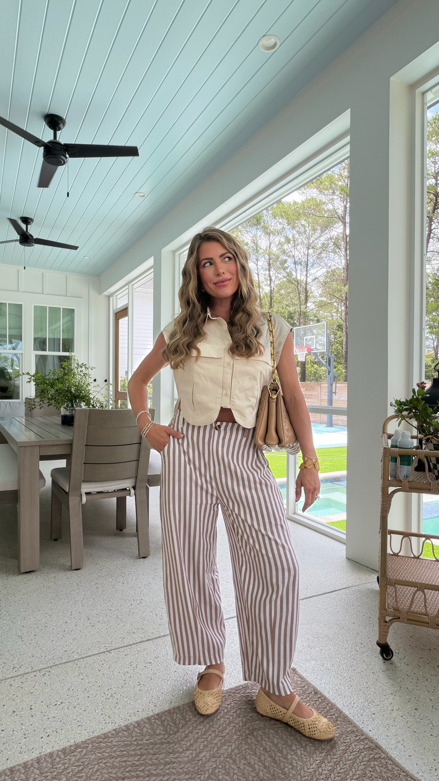 Found some cozy summer essentials on Amazon! Perfect for a relaxed day out.

crop top, striped pants, aviator sunglasses, gold bracelet, comfy flats, jess fay 

 #LTKootd #LTKOver40 #LTKPetite