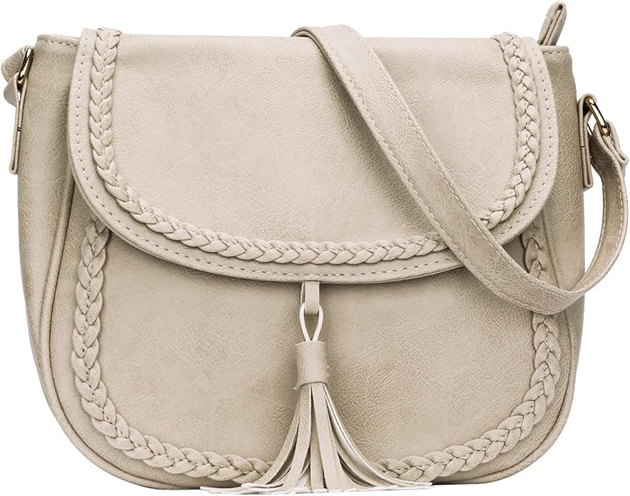 KKXIU Casual Flap Saddle Crossbody Bags for Women Purses and Handbags with Tassel | Amazon (US)