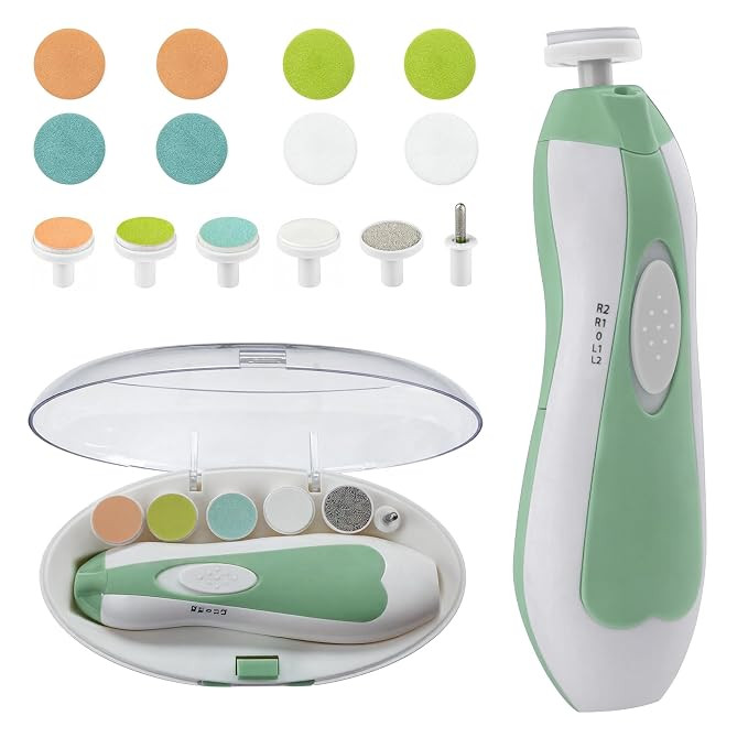 Baby Nail Trimmer File with Light Safe Electric Nail Clippers Kit for Newborn Infant Toddler Kids... | Amazon (US)