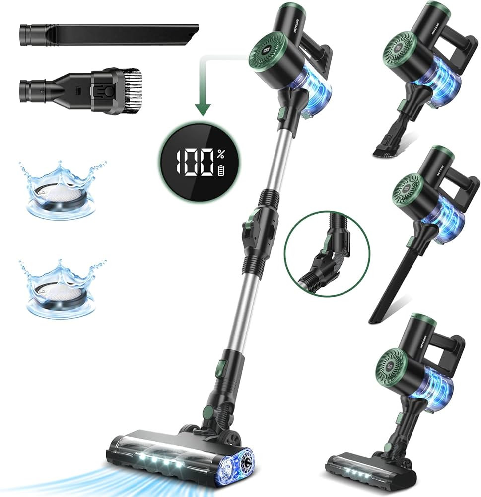 PRETTYCARE Cordless Vacuum Cleaner, Lightweight Stick Vacuum Cleaner with LED Display, Self-Stand... | Amazon (US)